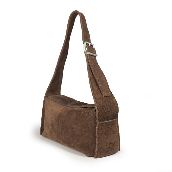Virginia Suede baguette bag dark brown Vic Matie