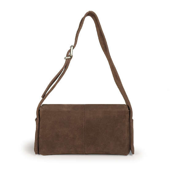 Virginia Suede baguette bag dark brown Vic Matie