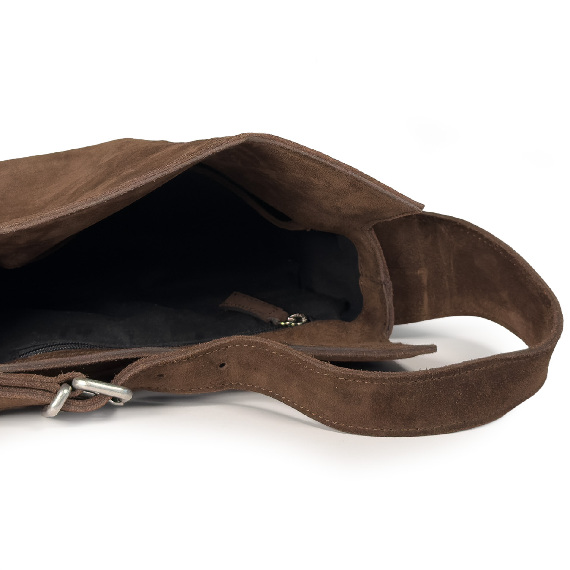 Virginia Suede baguette bag dark brown Vic Matie