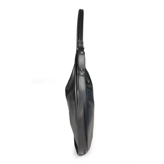 Anastasia big <br>hobo bag in pelle  in pelle nera