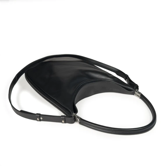 Anastasia big <br>hobo bag in pelle  in pelle nera