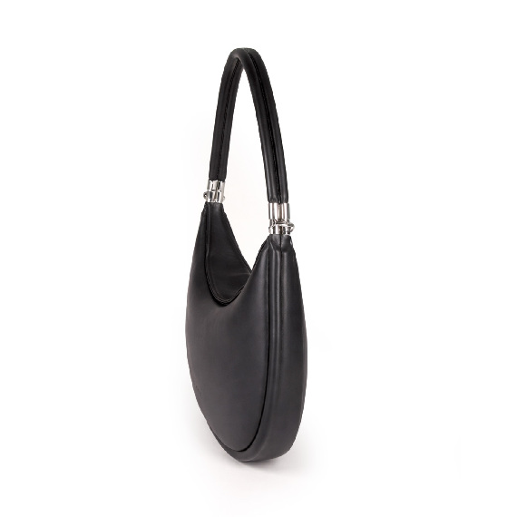 Anastasia small<br>Leather hobo bag black