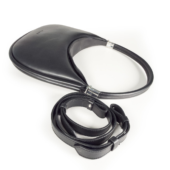 Anastasia small<br>Leather hobo bag black