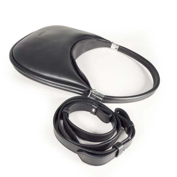 Anastasia small <br>hobo bag in pelle nera