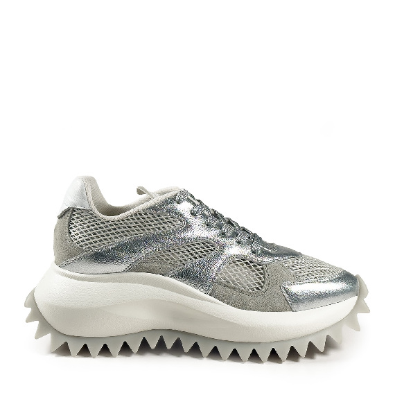 D22 Running__Scarpa allacciata argento/grigia