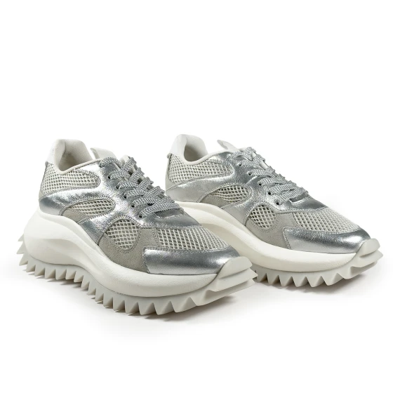D22 Running__Scarpa allacciata argento/grigia