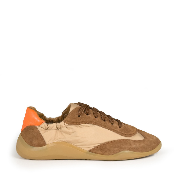 G32_Ondina Sneaker low top-crosta/nylon  beige/crema/arancio