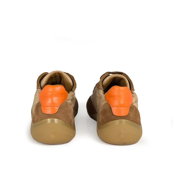 G32_Ondina Sneaker low top-crosta/nylon  beige/crema/arancio