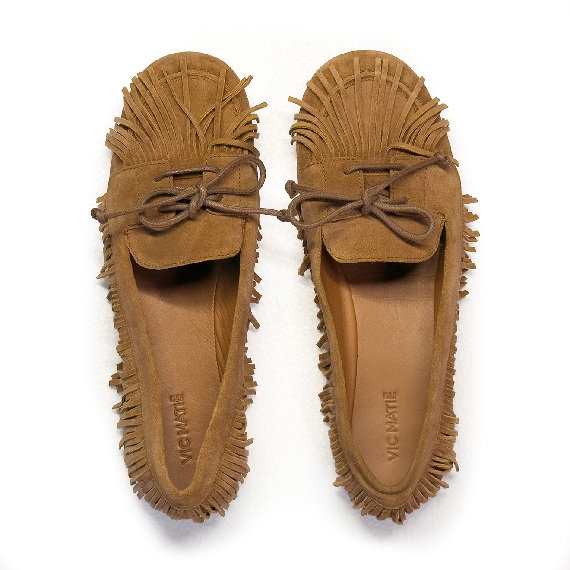 K02_Moka<br>Loafer with fringes tan