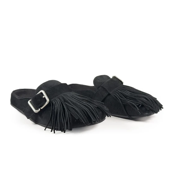 K06_PanoramaClog in split calfskin leather black Vic Matie