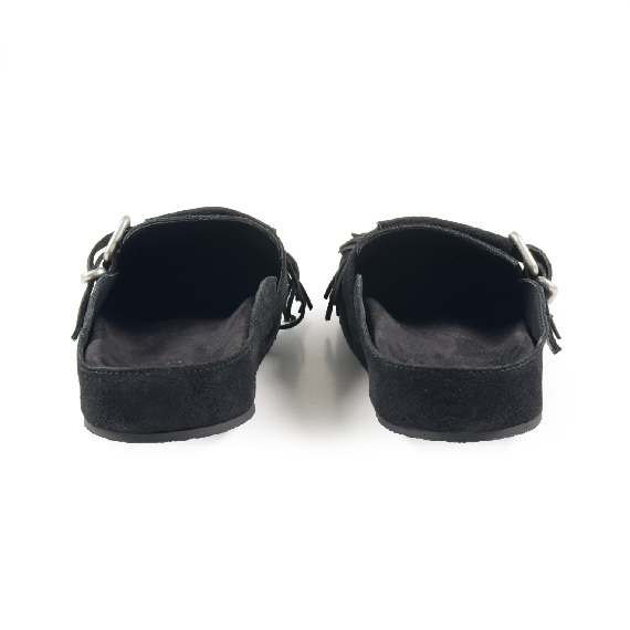 K06_Panorama<br>Clog in split calfskin leather black