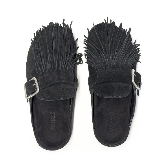 K06_Panorama<br>Clog in split calfskin leather black