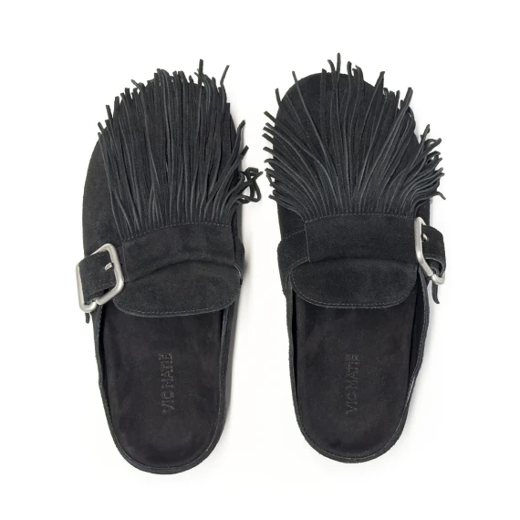K06_PanoramaClog in split calfskin leather black Vic Matie