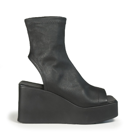 K10_Block_Stivaletto Zeppa open-toe nero