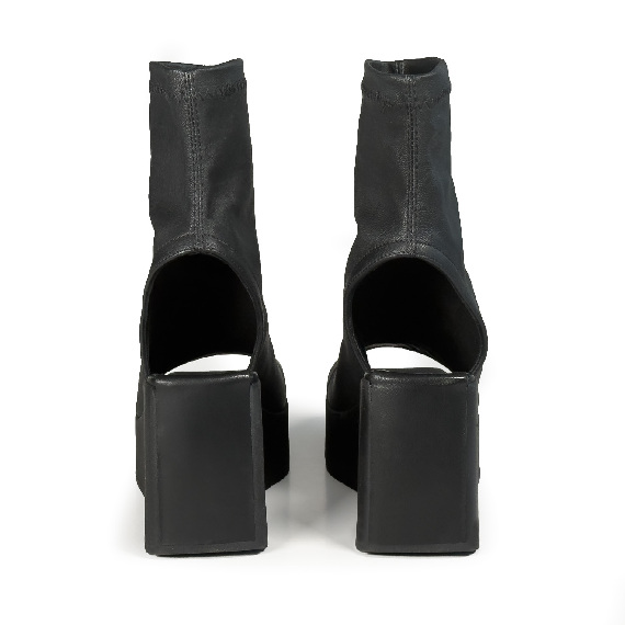K10_Block_Stivaletto Zeppa open-toe nero