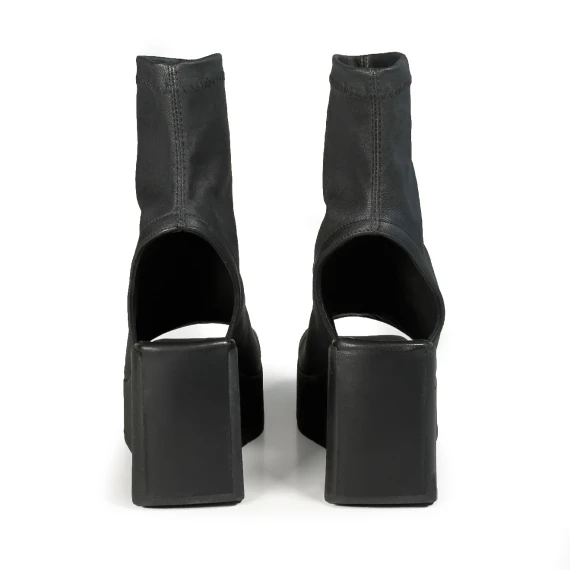 K10_Block_Stivaletto Zeppa open-toe nero