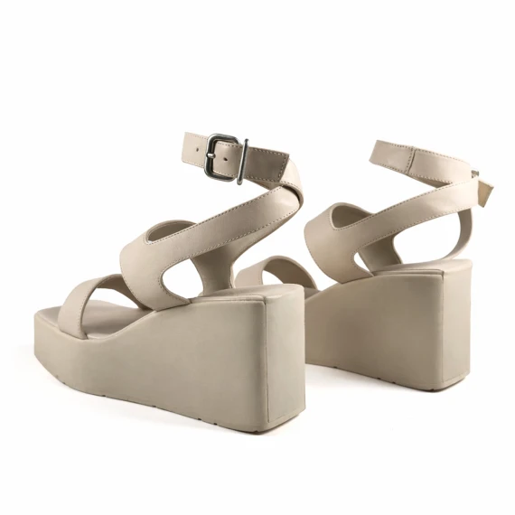 K10_Block<br>Wedge sandal bone with ankle strap