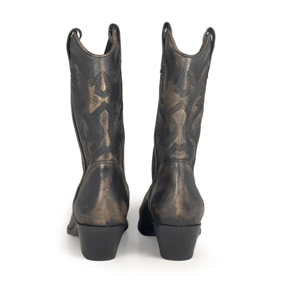 K12_Dallas_Stivale texano nero in pelle di bufalo
