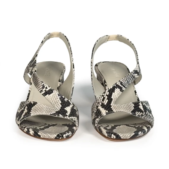 K16_Drop<br>Sandal ice python-effect printed leather