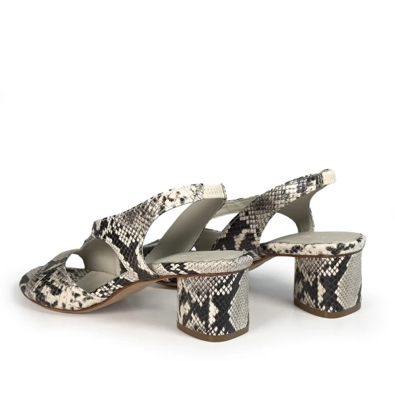 K16_Drop<br>Sandal ice python-effect printed leather