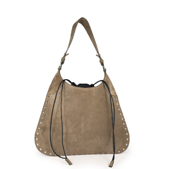 Boho<br/Hobo bag morbida crosta fango