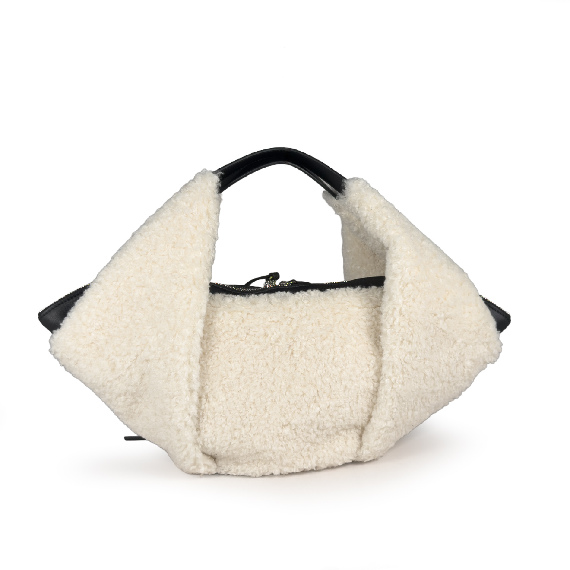 ShirleyShearling/Suede Teddy bag cream/black Vic Matie