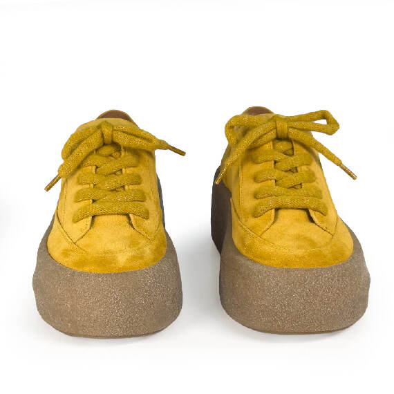 F04 Creepy_ Scarpa  allacciato ochre