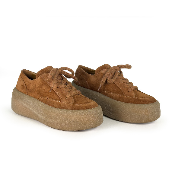 F04 Creepy_ Scarpa  allacciato tabacco