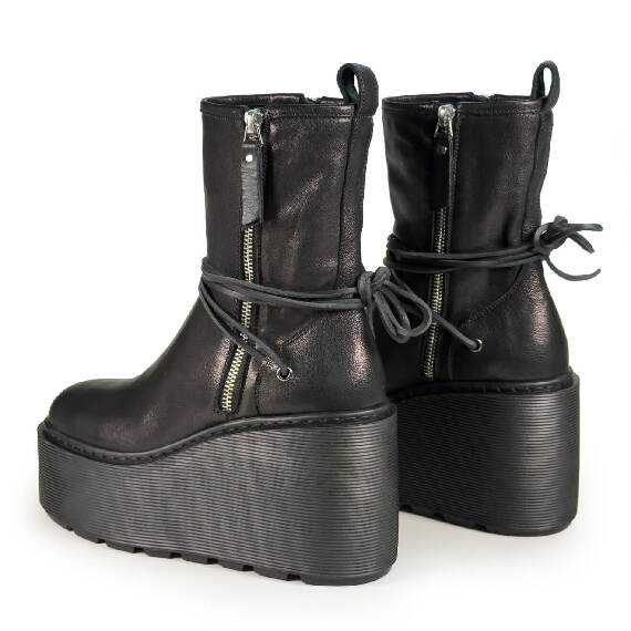 F20 Zeppa Stripy_ Stivaletto Wedge nero