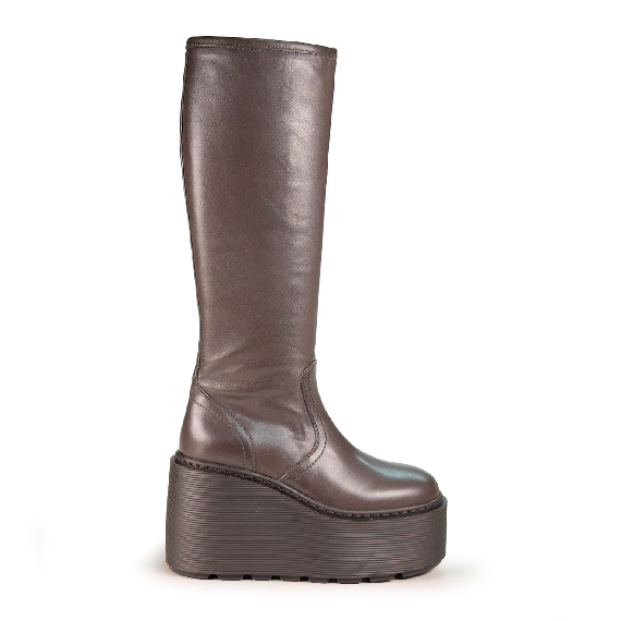 F20 Zeppa Stripy_ Leather boots dark brown Vic Matie