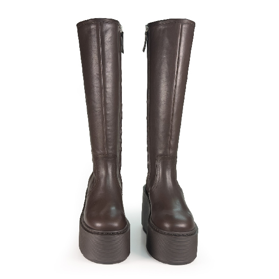 F20 Zeppa Stripy_ Leather boots dark brown