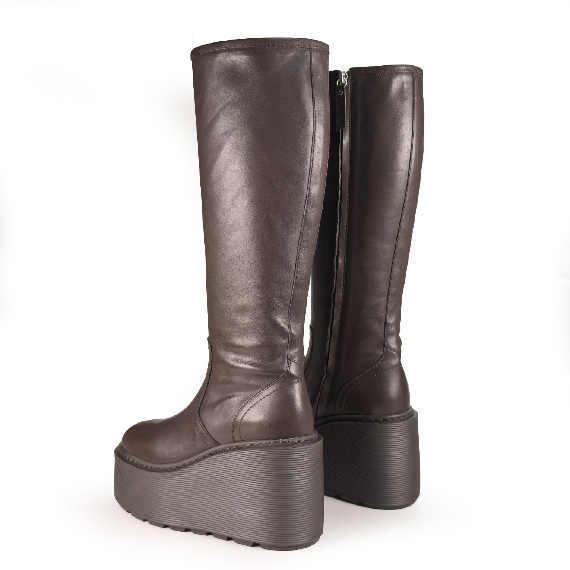 F20 Zeppa Stripy_ Leather boots dark brown