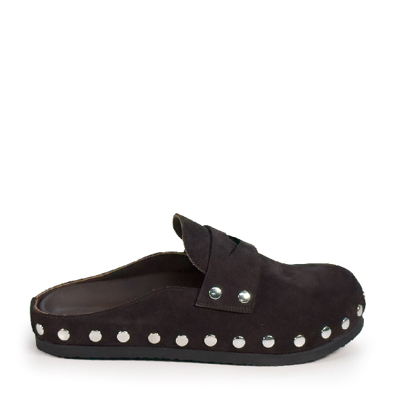 L06_Boho_Suede Sabot dark brown Vic Matie