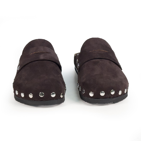 L06_Boho_Suede Sabot dark brown