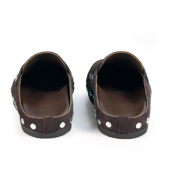 L06_Boho_Suede Sabot dark brown