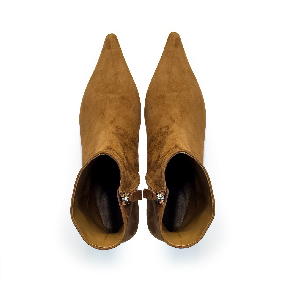 K20_Kitty_Ankle boot in camoscio elegante tabacco