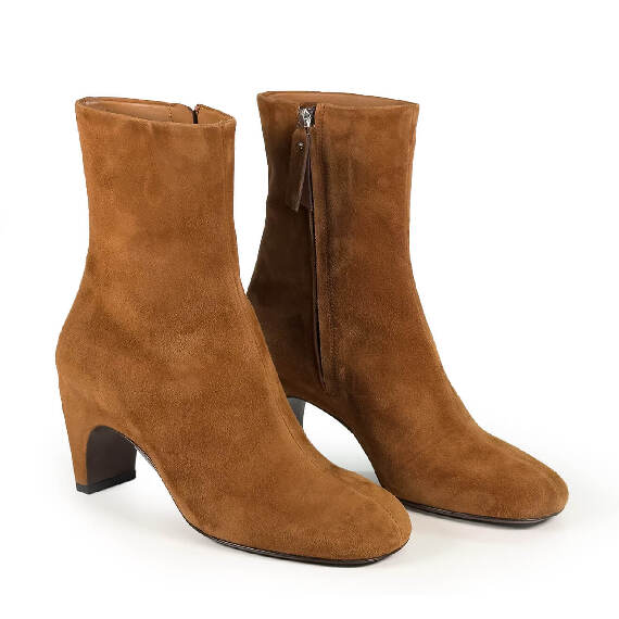 L42_Edge_Elegant suede Ankle Boot tobacco