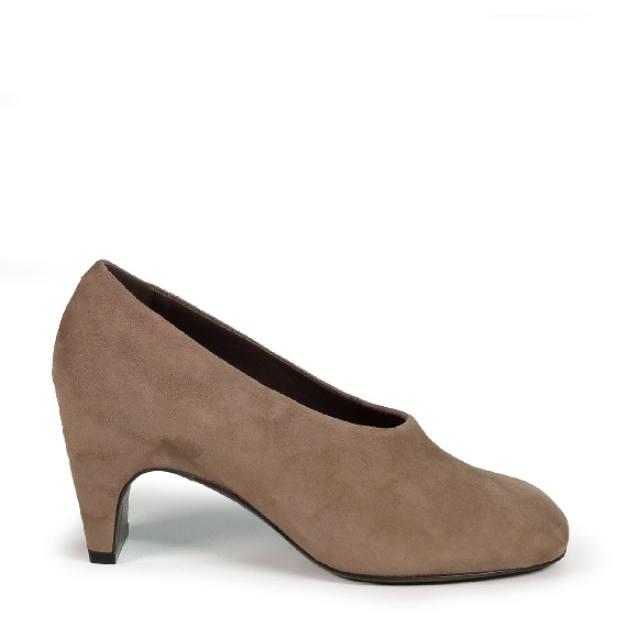 L42_Edge_Décolleté in elegante camoscio tortora Vic Matie