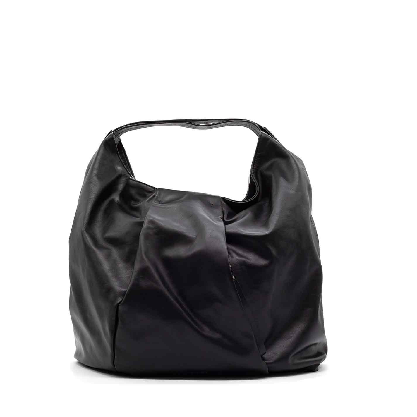 Angela maxi shopper con pieghe nera