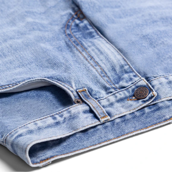 Wyatt Brookline Light Denim Jeans with Vintage Stone Bleach Marble Wash Wyatt