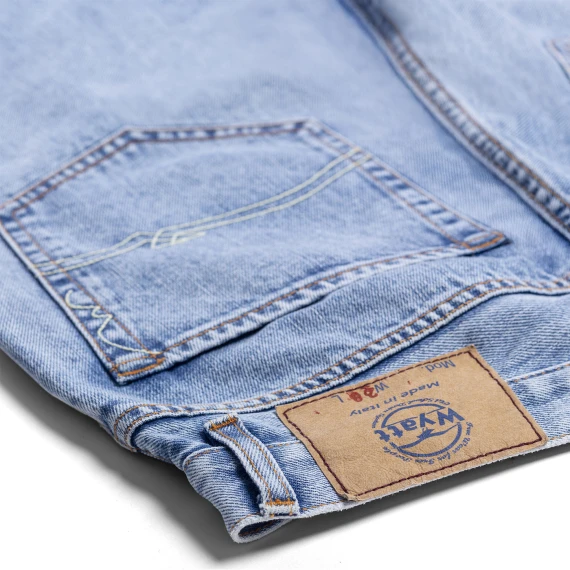 Wyatt Brookline Light Denim Jeans with Vintage Stone Bleach Marble Wash Wyatt