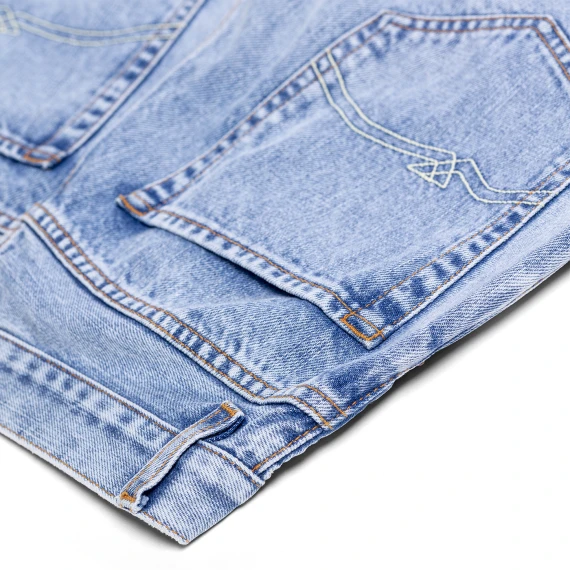 Wyatt Brookline Light Denim Jeans with Vintage Stone Bleach Marble Wash Wyatt