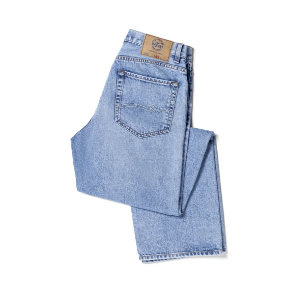 Wyatt Brookline Light Denim Jeans with Vintage Stone Bleach Marble Wash Wyatt