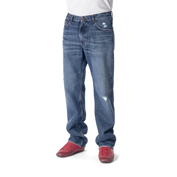 Wyatt Georgia Men's Dirty Vintage Medium Jeans with Rips Wyatt