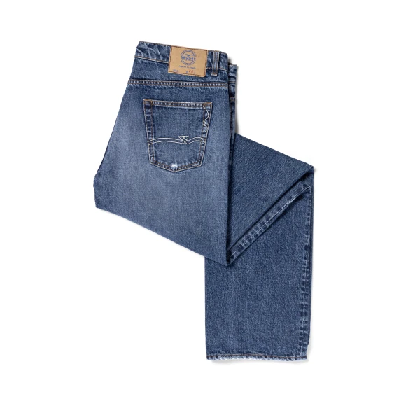 Wyatt Georgia Men's Dirty Vintage Medium Jeans with Rips Wyatt