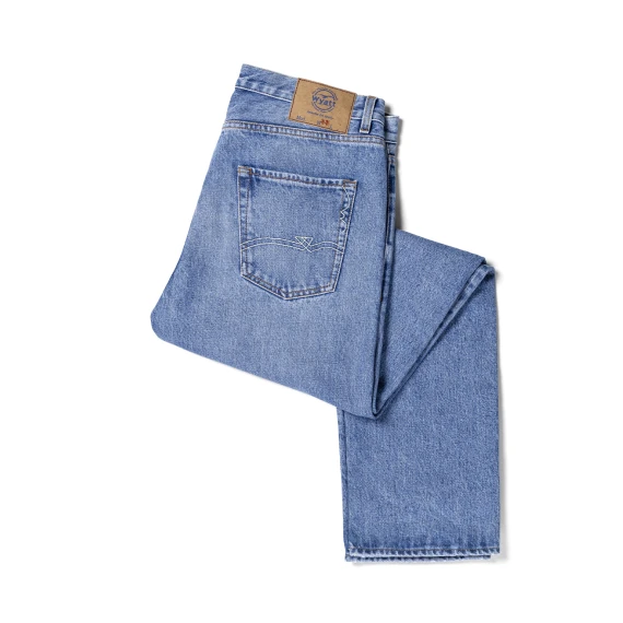 Wyatt Orleans Men's Vintage Stone Bleach Jeans – 32 Inch Length Wyatt