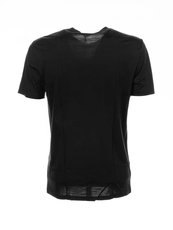 T-shirt nera in lana merino - Taglia S - ALBENI 1905