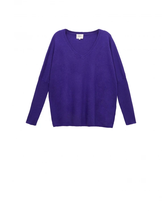 Purple V-neck sweater