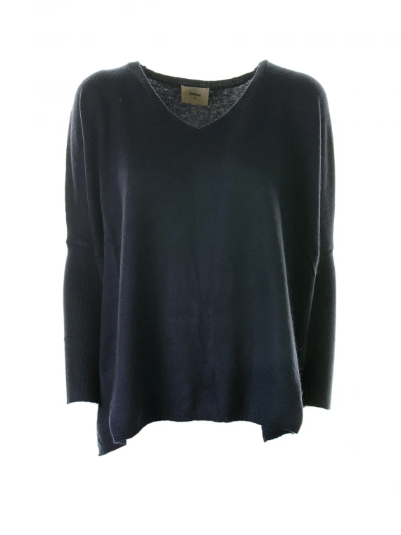 Navy sweater with V-neck