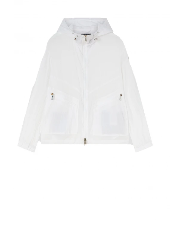 White windbreaker with zip